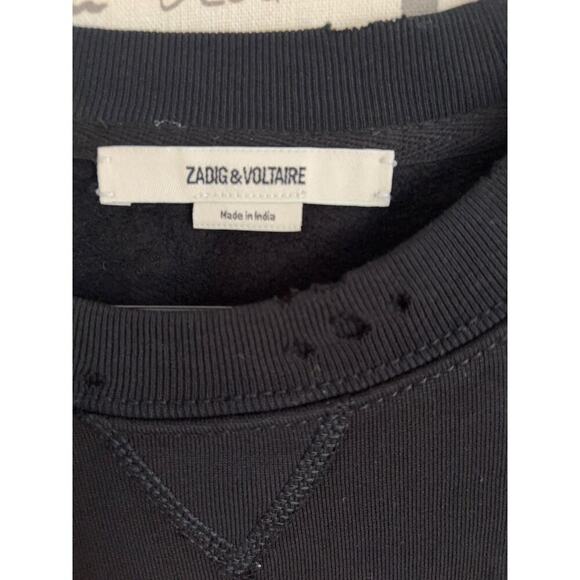 B57 Zadig & Voltaire Sweatshirt Womens XS Arvene Logo Embellished Street Baddie - Picture 6 of 10